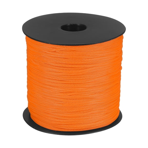 Uxcell 1/16 Inch Hollow Braided Polypropylene Rope, 492ft Utility Cord Waterproof String for Clothesline Camping Crafting Outdoor Golf Courses, Light Orange
