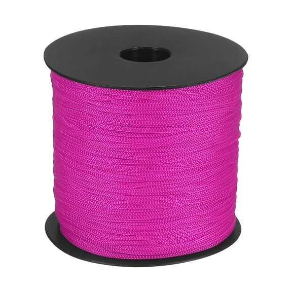 Uxcell 1/16 Inch Hollow Braided Polypropylene Rope, 492ft Utility Cord Waterproof String for Clothesline Camping Crafting Outdoor Golf Courses, Rose Red