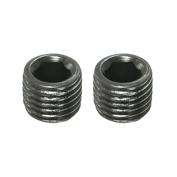 Uxcell 1/16PT Male Pipe Plug Internal Hex Thread Socket Solid Stainless Steel Pipe Plugs Black 2 Pcs