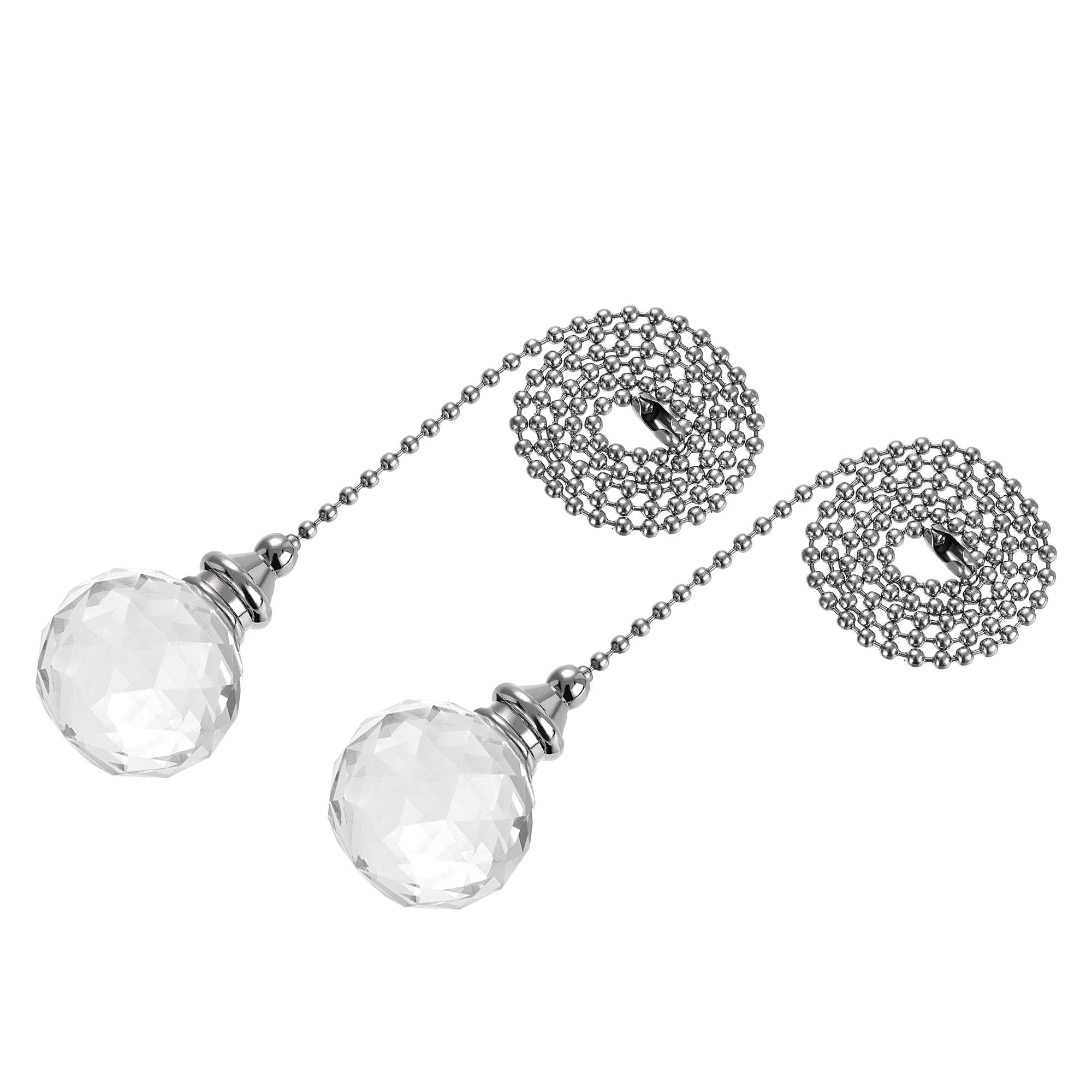 Uxcell 1.18'' Ceiling Fan Light Lighting Pull Chain Crystal Clear 2Pcs