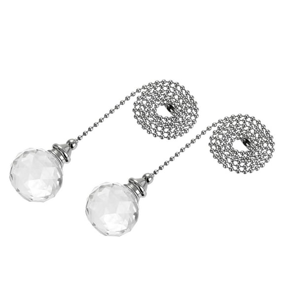 Uxcell 1.18'' Ceiling Fan Light Lighting Pull Chain Crystal Clear 2Pcs