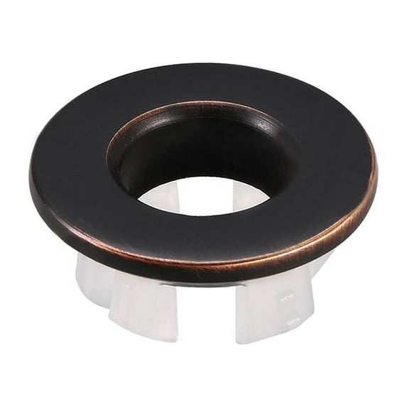 Uxcell 1.18''x0.53'' Trim Overflow Cover Insert in Hole Round Caps Copper Bronze Black 1Pcs