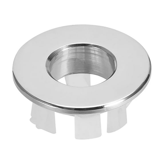 Uxcell 1.18''x0.53'' Trim Overflow Cover Insert in Hole Round Caps Copper Silver Tone 1Pcs