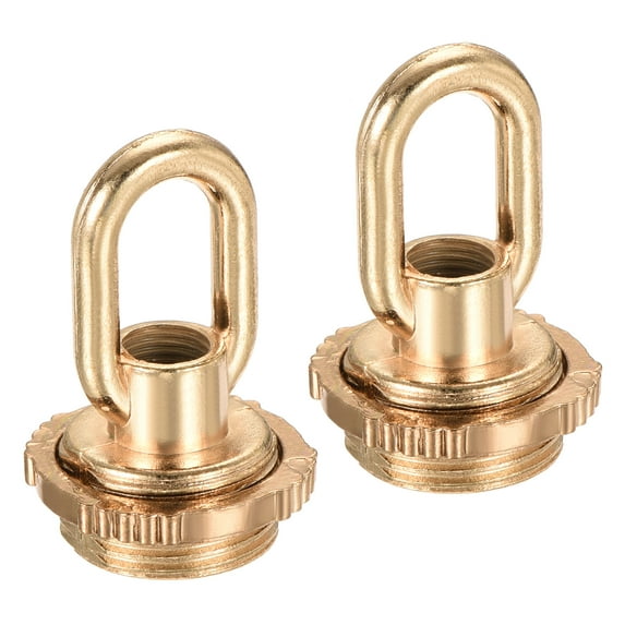 Uxcell 1.18"x1.73" 25kg Max Load M10 Thread Ring Shape Female Loop Eye Nut Zinc Alloy Gold Tone 2pcs