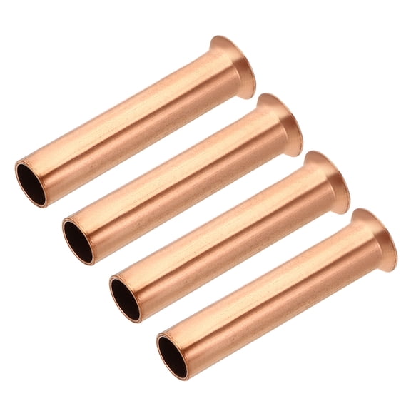 Uxcell 1/2" (12.7mm) OD Copper Flare Tube Fitting, 4pcs Pipe Fitting for HVAC Refrigeration Plumbing