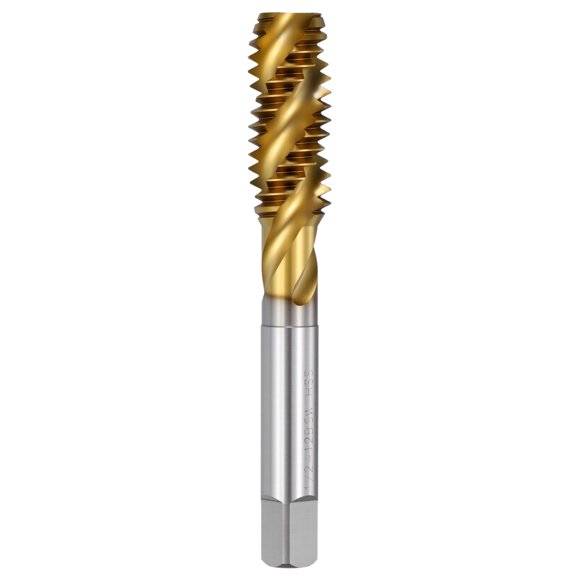 Uxcell 1/2-12 BSW Spiral Flute Thread Tap - M2 High Speed Steel Right Hand Thread Tap JIS Standard Titanium Finish Screw Thread Milling Machine Taps Threading Tapping