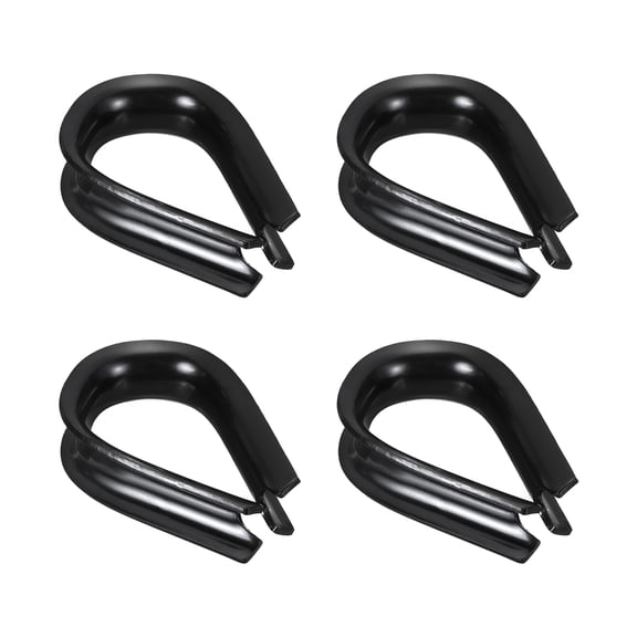 Uxcell 1/2" (12mm) Wire Rope Thimble, 4 Pack 304 Stainless Steel M12 Cable Thimbles Rigging for Lifting Hanging Securing, Black