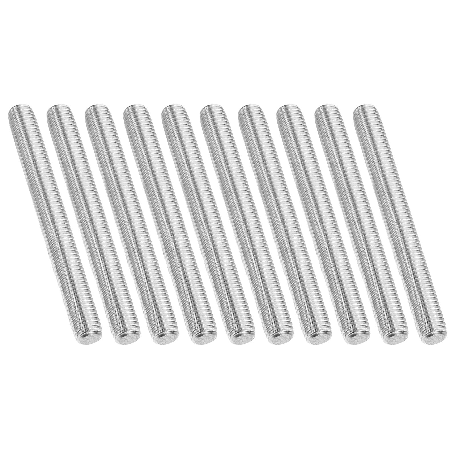 Uxcell 1/2"-13 Fully Threaded Rod, 10Pcs 3.9" Length 304 Stainless Steel Thread Screw