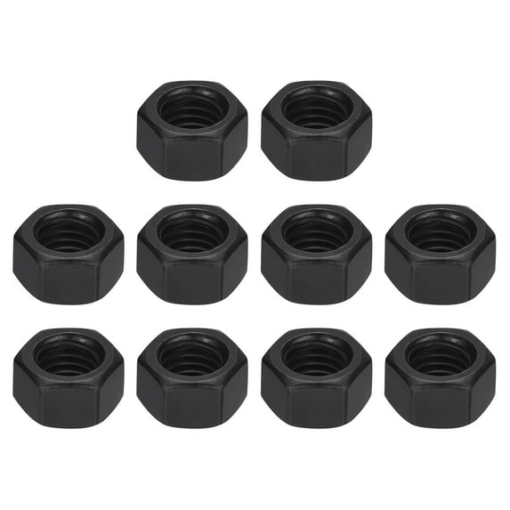 Uxcell 1/2-13 Hex Nuts, Carbon Steel Grade 8.8 Black Oxide Hexagon Nut for Screw Bolt, 10 of Pack