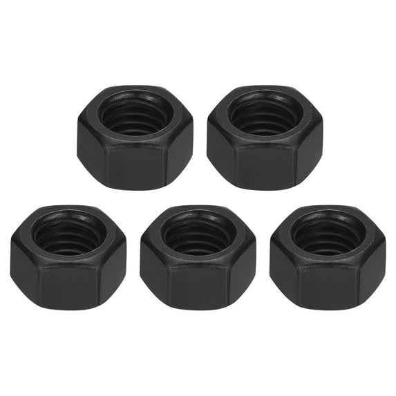 Uxcell 1/2-13 Hex Nuts, Carbon Steel Grade 8.8 Black Oxide Hexagon Nut for Screw Bolt, 5 of Pack