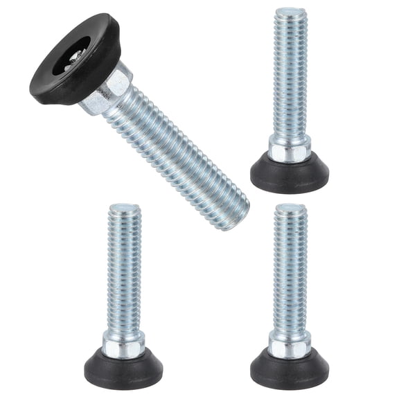 Uxcell 1/2"-13 Thread Furniture Feet Levelers, 4 Pack 48mm l Adjustable Furniture Feet Screw in Threaded Leveling Leg Screw on Chair Foot Glides Leveling for Table Chair Cabinet Black
