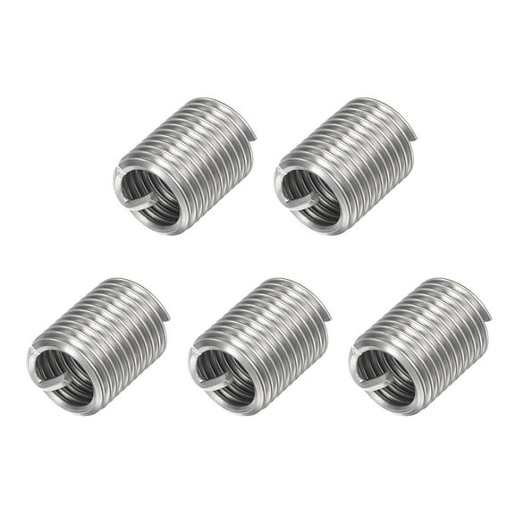 Uxcell 1/2-13 UNC 2.0D 304 Stainless Steel Wire Thread Inserts Screw Repair Sleeve 5 Pack