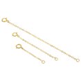 thumbnail image 1 of Uxcell 1/2/3" S925 Silver Necklace Extender Gold Plated Chain Extenders Extension, Golden 3 Pack, 1 of 6
