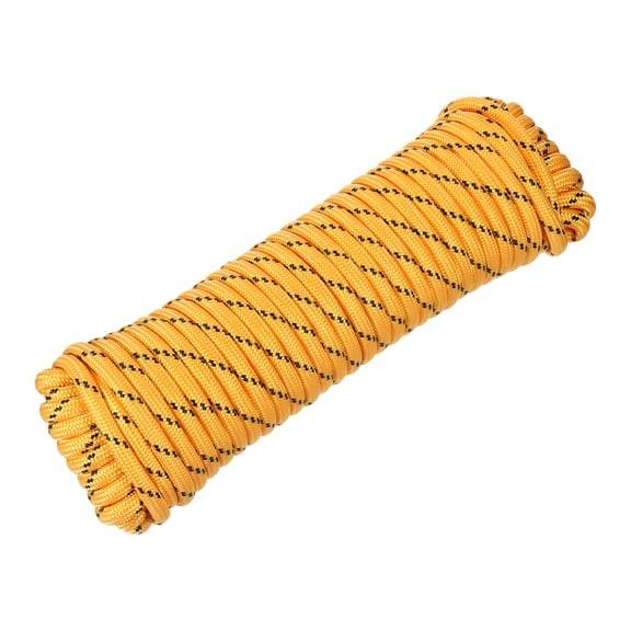 Uxcell 1/2" 98ft Diamond Braided Ropes Orange Nylon Ropes Polypropylene Flag Pole Cord