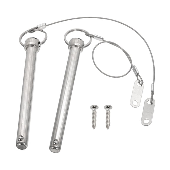Uxcell 1/2" Dia Quick Release Pin with Lanyard for Boats Marine Hardware, Bimini Top Pin, Silver
