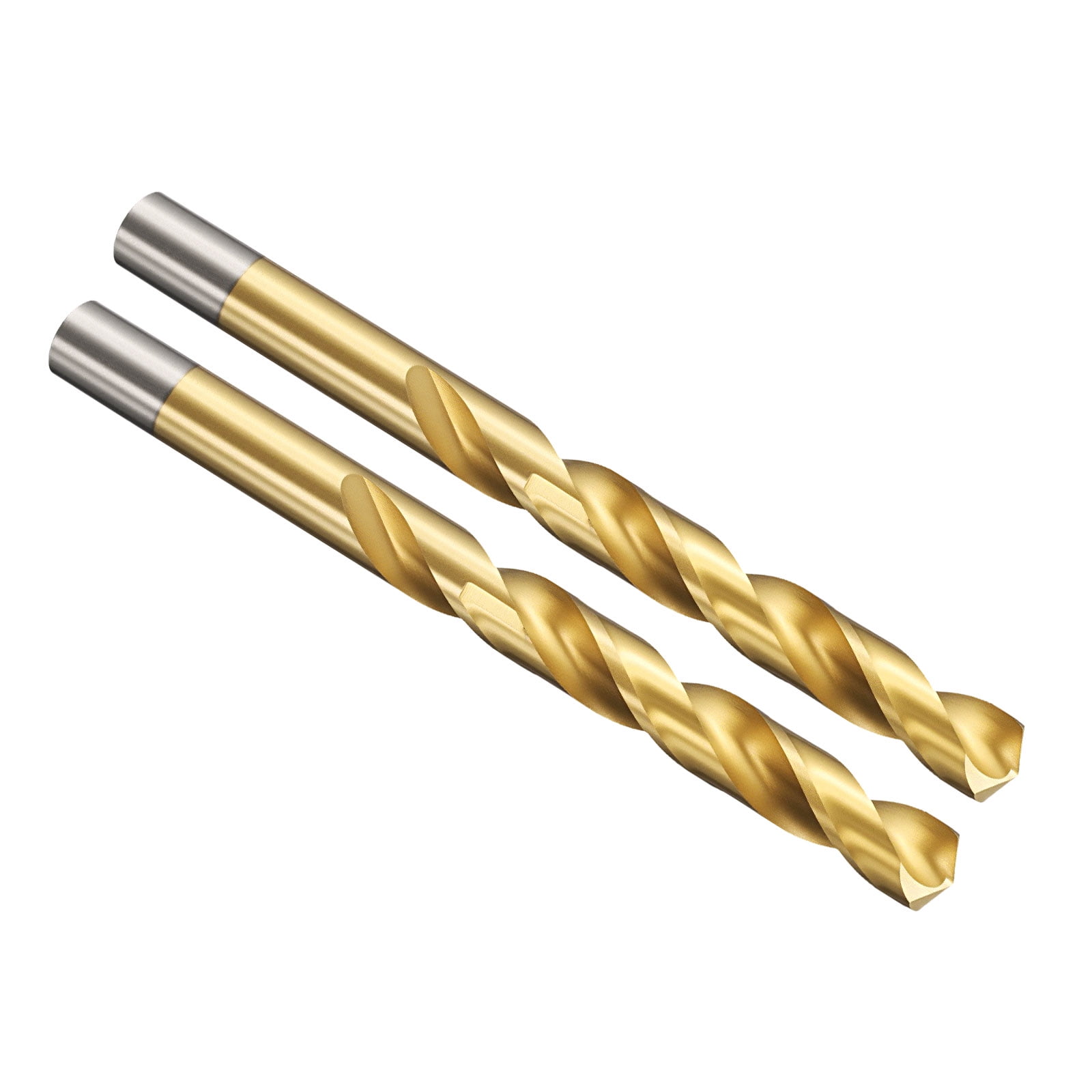 Uxcell 1/2" Drill Bit, Jobber Straight Shank 4341 High-Speed Steel 11 Drill Bit, Jobber Straight Shank 4341 High-Speed Steel 118° TiN Coated for Medium-hard Metal Steel Acrylic - 2 Pack