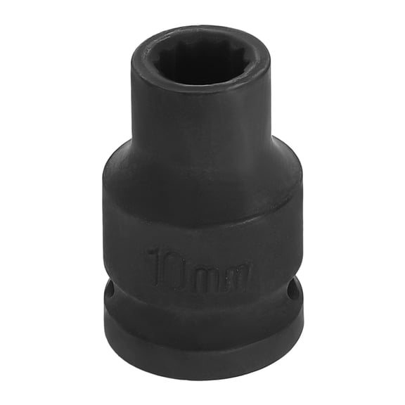 Uxcell 1/2" Drive 12 Points Socket 10mm Metric CR-V Steel Shallow Impact Socket