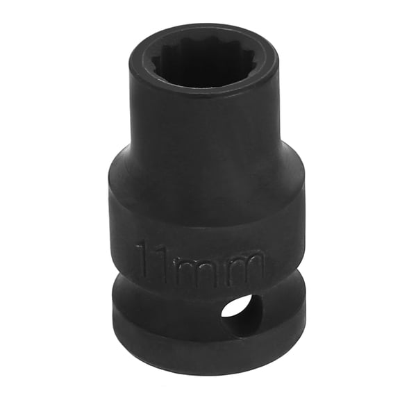 Uxcell 1/2" Drive 12 Points Socket 11mm Metric CR-V Steel Shallow Impact Socket