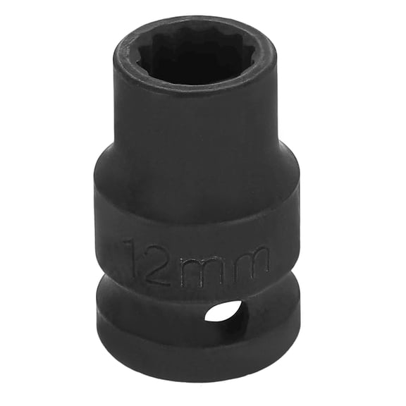 Uxcell 1/2" Drive 12 Points Socket 12mm Metric CR-V Steel Shallow Impact Socket