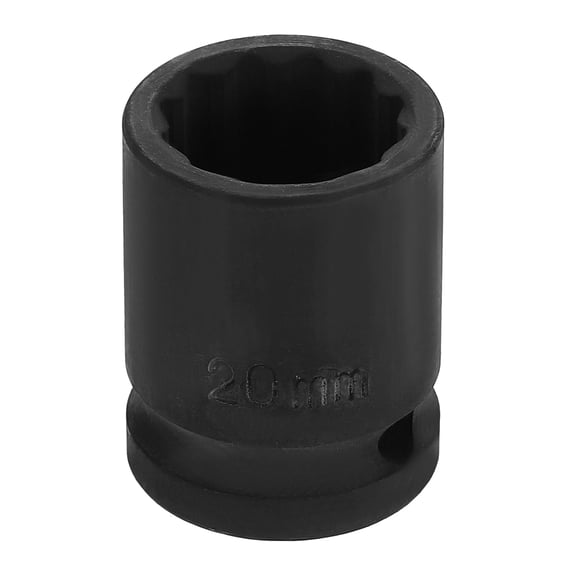 Uxcell 1/2" Drive 12 Points Socket 20mm Metric CR-V Steel Shallow Impact Socket