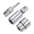 thumbnail image 1 of Uxcell 1/2" Drive 24mm Shallow Socket Swivel Joints Hex Shank Impact Driver Adaptor Set, 1 of 7