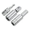 thumbnail image 1 of Uxcell 1/2" Drive 8mm Deep Socket Swivel Joints Hex Shank Impact Driver Adaptor Set, 1 of 7