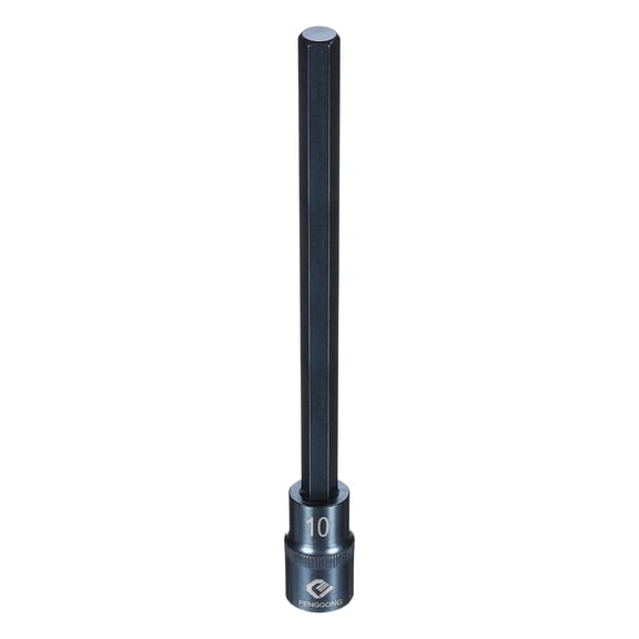 Uxcell 1/2" Drive Impact Hex Bit Socket 10mm Metric 8" Length S2 Steel, Blue