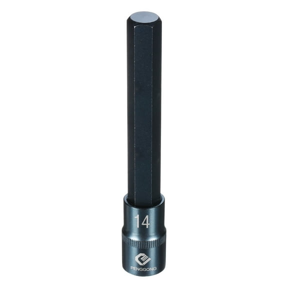 Uxcell 1/2" Drive Impact Hex Bit Socket 14mm Metric 5.5" Length S2 Steel, Blue
