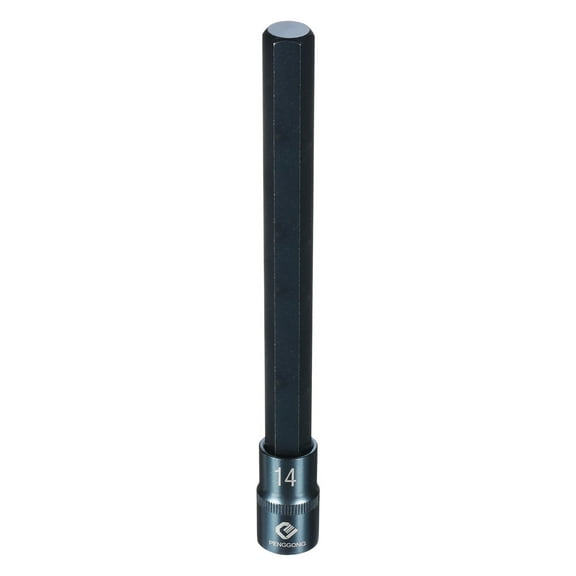 Uxcell 1/2" Drive Impact Hex Bit Socket 14mm Metric 8" Length S2 Steel, Blue