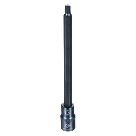 Uxcell 1/2" Drive Impact Hex Bit Socket 6mm Metric 8" Length S2 Steel, Blue