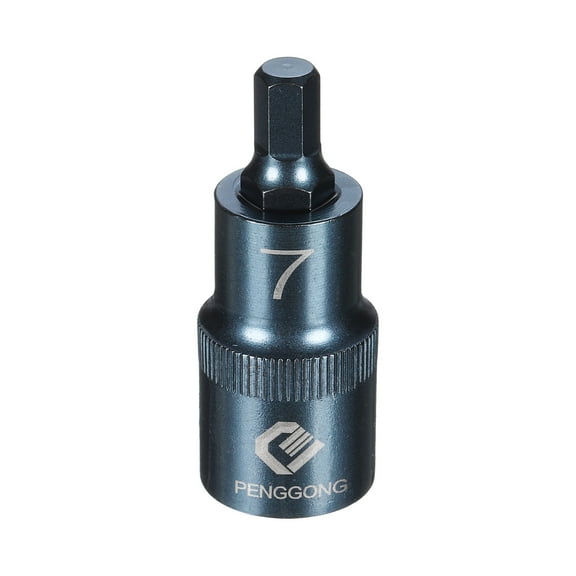 Uxcell 1/2" Drive Impact Hex Bit Socket 7mm Metric 2.2" Length S2 Steel, Blue