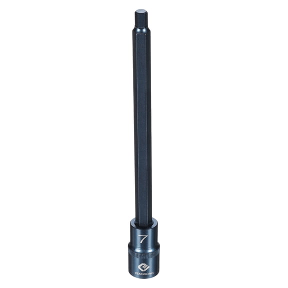 Uxcell 1/2" Drive Impact Hex Bit Socket 7mm Metric 8" Length S2 Steel, Blue