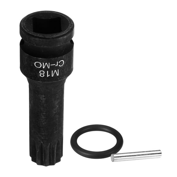 Uxcell 1/2" Drive M18 Triple Square Impact Spline Bit Socket 18mm CR-MO Steel 12-Point Triple Square Sockets with Cotter Pin and O-ring for Power Drill Drivers Adapter