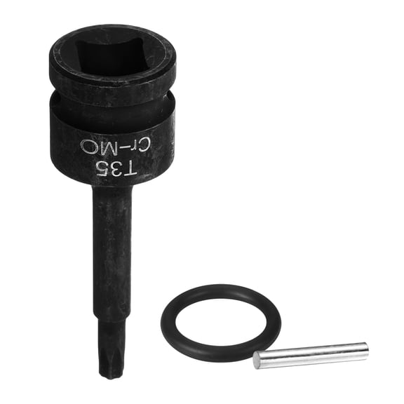 Uxcell 1/2" Drive Torx Bit Socket T35 Impact 6 Point Star Bit Sockets CR-MO Steel with Cotter Pin and O-ring for Power Drill Drivers Garage Workshop Adapter