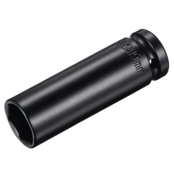 Uxcell 1/2" Drive by 19mm Deep Impact Socket, Heat-Treated CR-V Steel 3.15" Length, 6-Point Metric Sizes