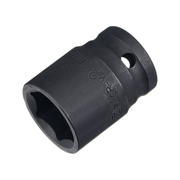 Uxcell 1/2" Drive by 20mm 6-Point Impact Socket, CR-V Steel 1.54" Length, Shallow Metric Sizes