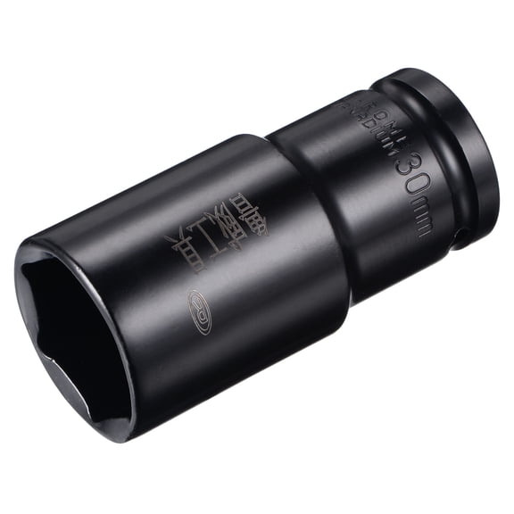 Uxcell 1/2" Drive by 30mm Deep Impact Socket, Heat-Treated CR-V Steel 3.15" Length, 6-Point Metric Sizes