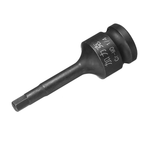 Uxcell 1/2" Drive x H1/4 Impact Hex Bit Socket, SAE 3" Length, CR-MO Steel