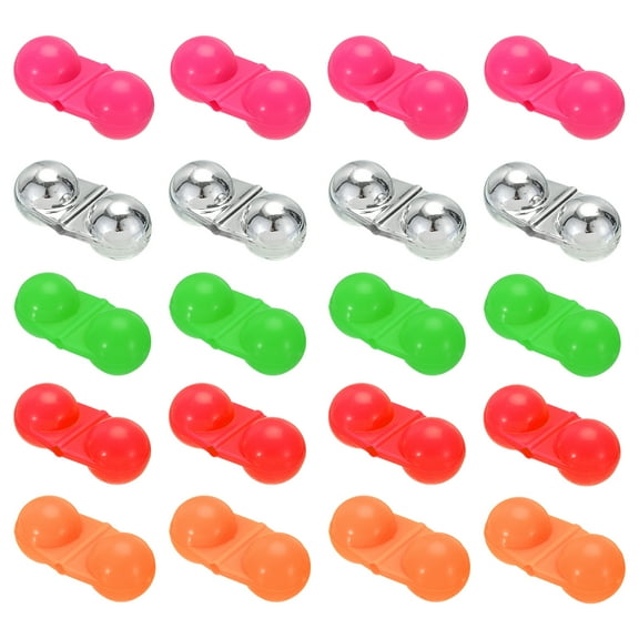 Uxcell 1.2'' Fishing Double Rattle Beads Catfish Rattles Beads Rattles Fishing Bell for Attract Fish, 5 Colors 20 Pack