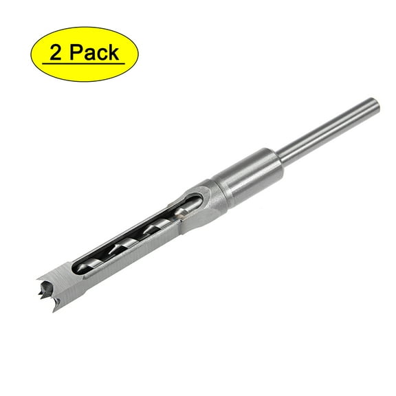 Uxcell 1/2" Hollow Chisel Mortiser Carbon Steel Square Hole Drill Bit 2Pack