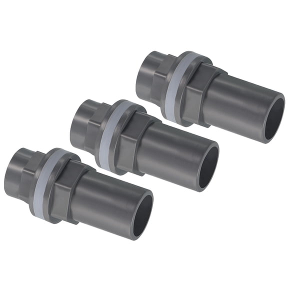 Uxcell ID Water Tank Pipe Fitting Straight Tube Adapter Connector, Grey 1/2" 3