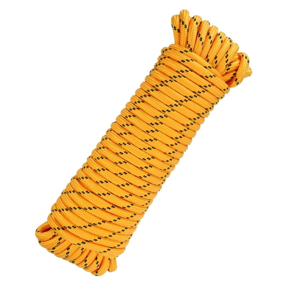Uxcell 1/2 Inch 100 Feet Polypropylene Rope,Solid Braided Utility Rope for Camping,Flag Pole,Clothesline,Outdoor,Orange/Black