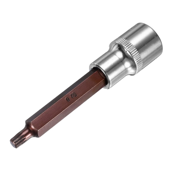Uxcell 1/2-Inch Drive 6mm Triple Square Spline Bit Extra Long Socket, S2 Steel