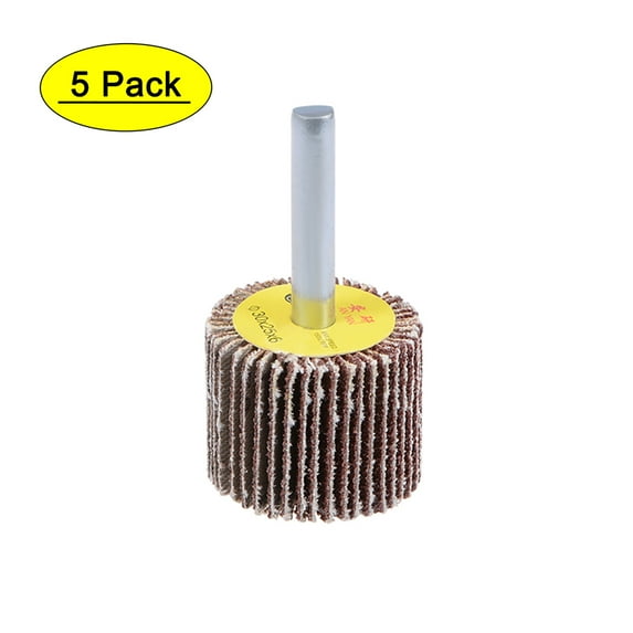 Uxcell 1.2 Inch Flap Wheels Shank Mounted Sanding Disc 80 Grits 5 Pack