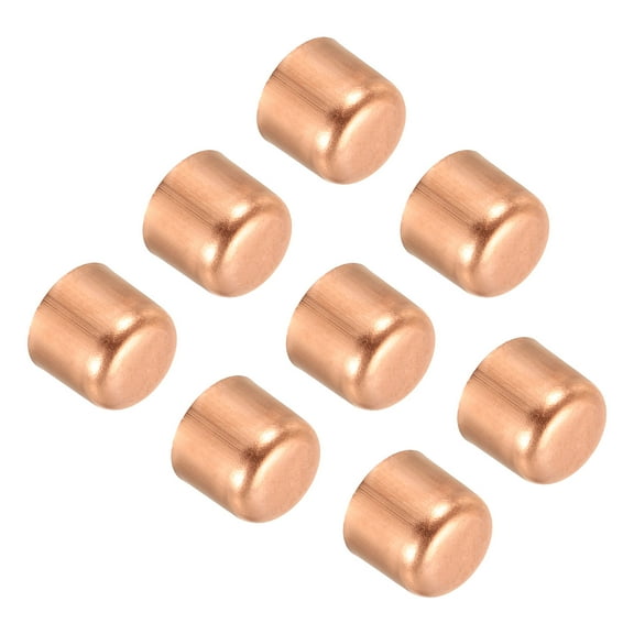 Uxcell 1/2 Inch ID Copper Pipe End Cap, 8 Pack Copper Fitting Cap Sweat Plug Solder Connection for HVAC, Air Conditioner