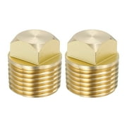 Uxcell 1/2 Inch NPT Boat Drain Plug, Solid Brass Drain Plugs for Kayak Fits Most Boats, Gold Tone 2 Pcs