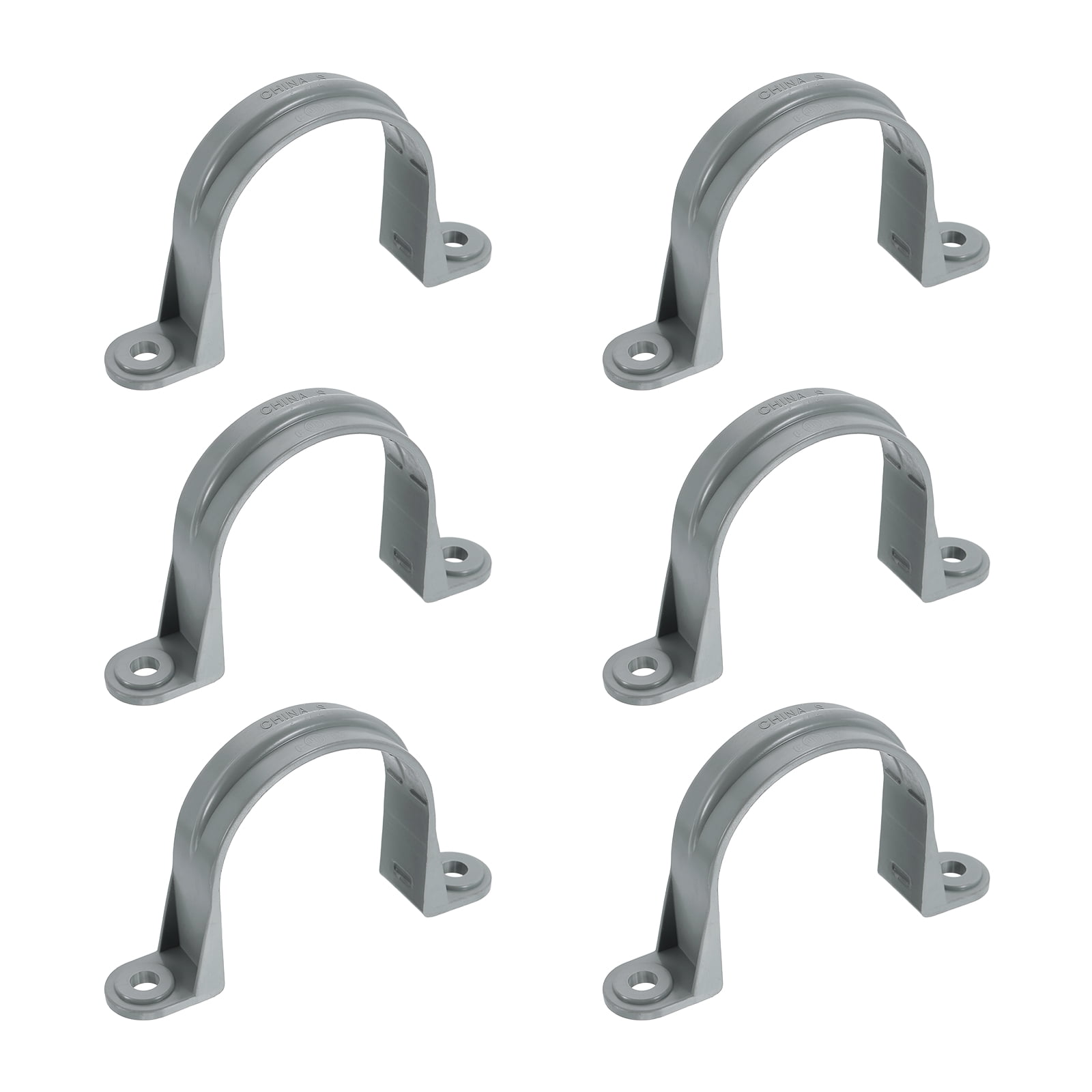 Uxcell 1/2 Inch Pipe Straps, 6Pcs Plastic Conduit Clamps Double Hole U Shaped Strap Clamp for Pipe Tube Cable Fixing