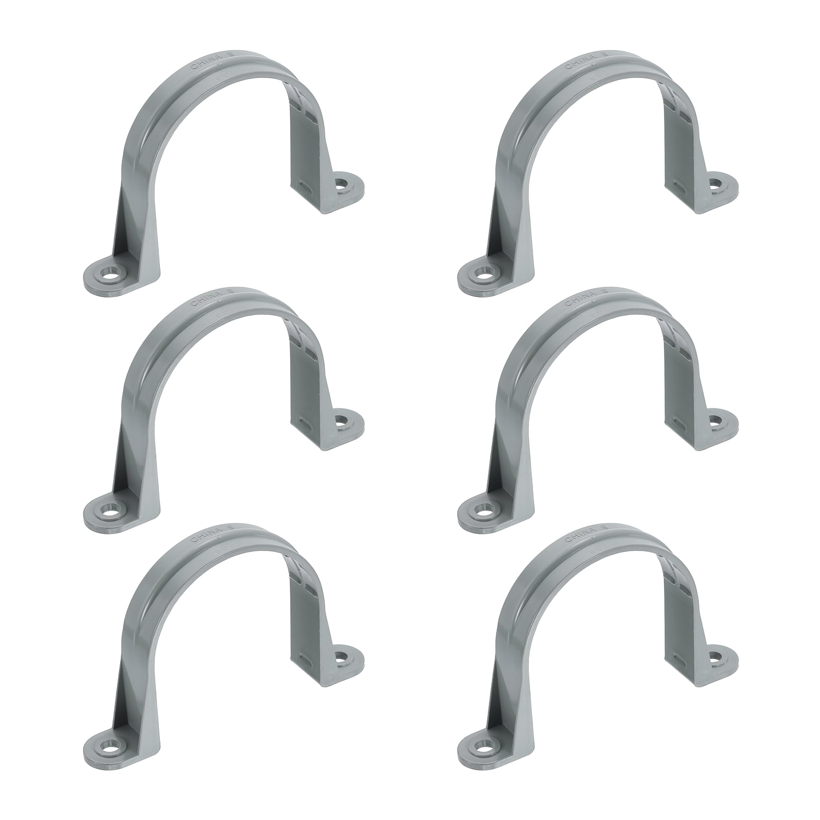 Uxcell 1/2 Inch Pipe Straps, 6Pcs Plastic Conduit Clamps Double Hole U Shaped Strap Clamp for Pipe Tube Cable Fixing