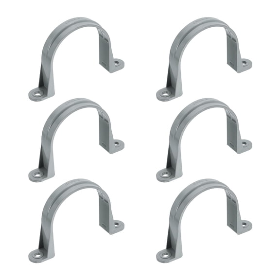 Uxcell 1/2 Inch Pipe Straps, 6Pcs Plastic Conduit Clamps Double Hole U Shaped Strap Clamp for Pipe Tube Cable Fixing
