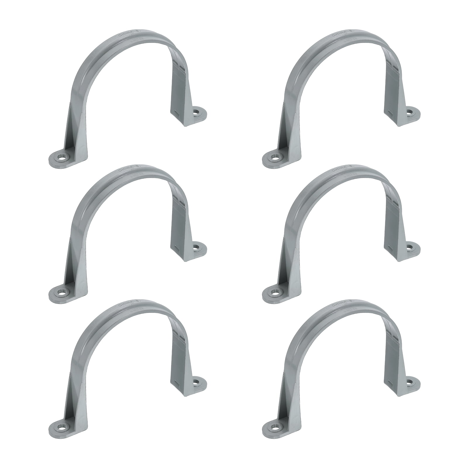 Uxcell 1/2 Inch Pipe Straps, 6Pcs Plastic Conduit Clamps Double Hole U Shaped Strap Clamp for Pipe Tube Cable Fixing